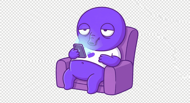 Pip mindlessly scrolling a phone